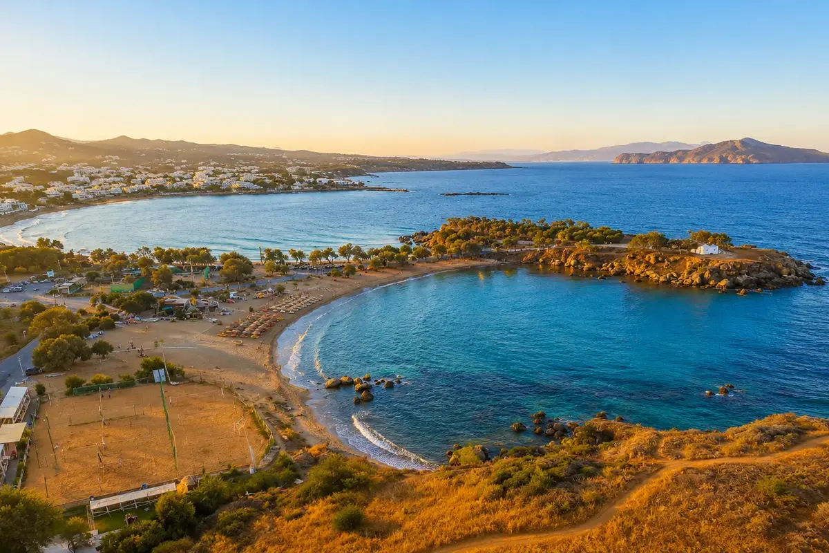 summer coastline near Agioi Apostoloi Beach and Althea Village Hotel